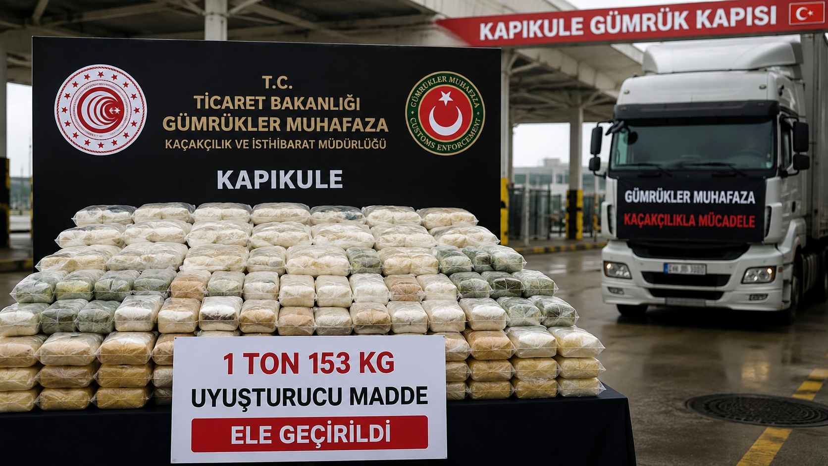 Kapıkule’de dev uyuşturucu operasyonu: 1 ton 153 kilogram uyuşturucu ele geçirildi